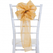 DecoStar™ 9" Sheer Flower Chair Accent - Gold