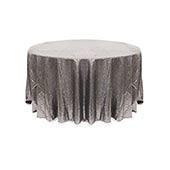 Gray Round Sequin Tablecloth by Eastern Mills - 126" Round
