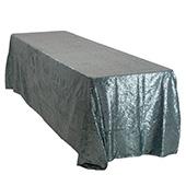 Rectangle 90" X 156" Sequin Tablecloth by Eastern Mills - Premium  Quality - Grey Blue