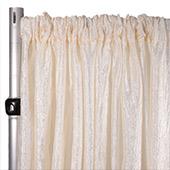 *FR* Extra Wide Crushed Taffeta "Tergalet" Drape Panel by Eastern Mills 9ft Wide w/ 4" Sewn Rod Pocket - Ivory