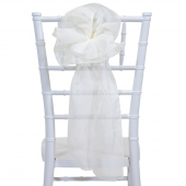 DecoStar™ 9" Sheer Flower Chair Accent - Ivory