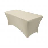 8' x 30" Banquet 210 GSM Better Quality/Best Value Quality Spandex Table Cover - Ivory