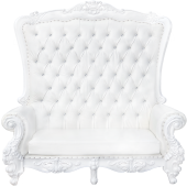 Queen Bride and Groom Throne Loveseat - White