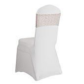 Sequin & Spandex Chair Band by Eastern Mills - Nude Matte - 10 Pack