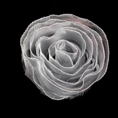 DISCONTINUED - DecoStar™ Pin-able Fabric Flower - Silver - Small