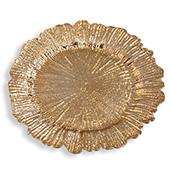 Plastic Reef Charger Plate 13" - Gold - 24 Pieces