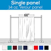 14 oz. Production Performance Polyester Velour by Eastern Mills - Sewn Drape Panel w/ 4" Rod Pockets - 21ft