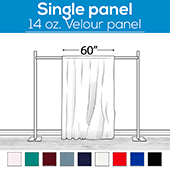 14 oz. Production Performance Polyester Velour by Eastern Mills - Sewn Drape Panel w/ 4" Rod Pockets - 30ft