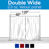 23 oz. Inherently Fire Retardant Polyester Velour - Double Wide (120") Sewn Drape Panel w/ 4" Rod Pockets - 8ft