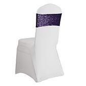 Sequin & Spandex Chair Band by Eastern Mills - Purple - 10 Pack