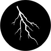 Lightning 7 - Stock Gobo for Gobo Light Projectors - Choose your size!
