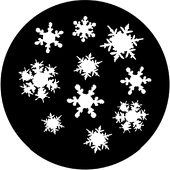Snowflakes 3 - Stock Gobo for Gobo Light Projectors - Choose your size!