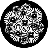 Sunburst Flowers - Stock Gobo for Gobo Light Projectors - Choose your size!