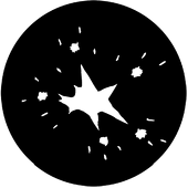 Fireworks 3A - Stock Gobo for Gobo Light Projectors - Choose your size!