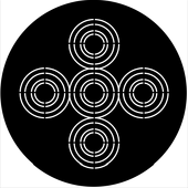 Symmetric 13 - Stock Gobo for Gobo Light Projectors - Choose your size!