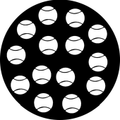 Tennis Balls - Stock Gobo for Gobo Light Projectors - Choose your size!