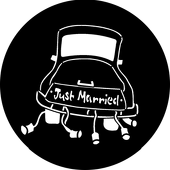 Just Married 2 - Stock Gobo for Gobo Light Projectors - Choose your size!