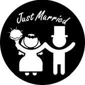 Just Married 3 - Stock Gobo for Gobo Light Projectors - Choose your size!