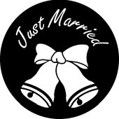Just Married 1 - Stock Gobo for Gobo Light Projectors - Choose your size!