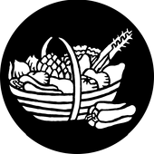 Grocery Basket - Stock Gobo for Gobo Light Projectors - Choose your size!