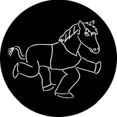 Comedy Horse - Stock Gobo for Gobo Light Projectors - Choose your size!
