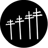 Telephone Lines - Stock Gobo for Gobo Light Projectors - Choose your size!