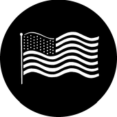 Waving US Flag - Stock Gobo for Gobo Light Projectors - Choose your size!