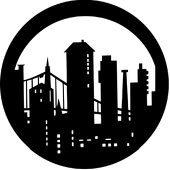 Modern Skyline - Stock Gobo for Gobo Light Projectors - Choose your size!