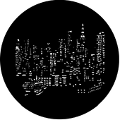 NYC Skyline - Stock Gobo for Gobo Light Projectors - Choose your size!