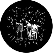 Champagne - Stock Gobo for Gobo Light Projectors - Choose your size!
