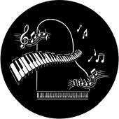 Piano forte - Stock Gobo for Gobo Light Projectors - Choose your size!