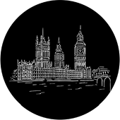 House of Parliament - Stock Gobo for Gobo Light Projectors - Choose your size!