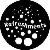 Refreshments - Stock Gobo for Gobo Light Projectors - Choose your size!