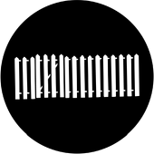 Fence with Gate - Stock Gobo for Gobo Light Projectors - Choose your size!