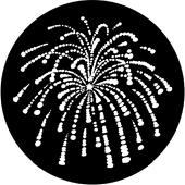 Fireworks 1 - Stock Gobo for Gobo Light Projectors - Choose your size!