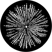 Fireworks 2 - Stock Gobo for Gobo Light Projectors - Choose your size!