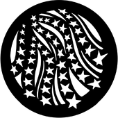 Stars & Stripes 2 - Stock Gobo for Gobo Light Projectors - Choose your size!