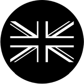 Union Jack (White) - Stock Gobo for Gobo Light Projectors - Choose your size!