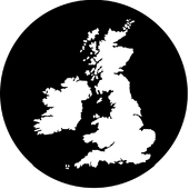 British Isles - Stock Gobo for Gobo Light Projectors - Choose your size!