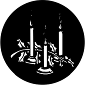 Christmas Candles - Stock Gobo for Gobo Light Projectors - Choose your size!