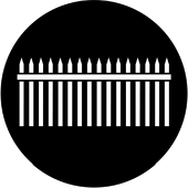 Picket Fence - Stock Gobo for Gobo Light Projectors - Choose your size!