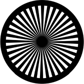 Radial Spokes - Stock Gobo for Gobo Light Projectors - Choose your size!