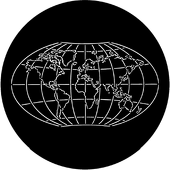 World Map - Stock Gobo for Gobo Light Projectors - Choose your size!