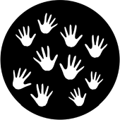 Hands - Stock Gobo for Gobo Light Projectors - Choose your size!