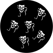 Drama Masks - Stock Gobo for Gobo Light Projectors - Choose your size!