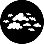 Childish Clouds - Stock Gobo for Gobo Light Projectors - Choose your size!