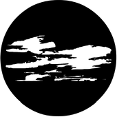 Windy Clouds - Stock Gobo for Gobo Light Projectors - Choose your size!