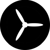 Propeller 3 Inverted - Stock Gobo for Gobo Light Projectors - Choose you size!