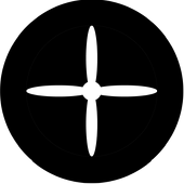 Propeller 4 Inverted - Stock Gobo for Gobo Light Projectors - Choose your size!