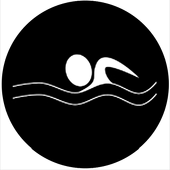 Swimmer - Stock Gobo for Gobo Light Projectors - Choose your size!